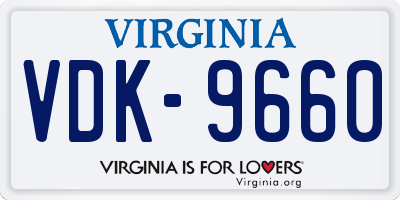 VA license plate VDK9660
