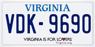 VA license plate VDK9690