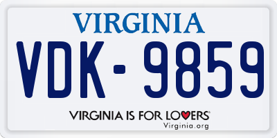 VA license plate VDK9859