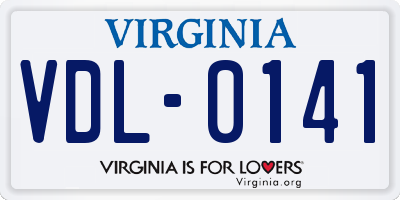 VA license plate VDL0141
