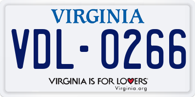 VA license plate VDL0266