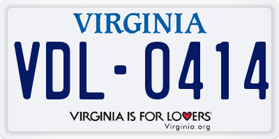VA license plate VDL0414