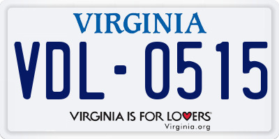 VA license plate VDL0515