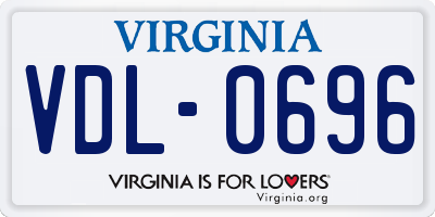 VA license plate VDL0696