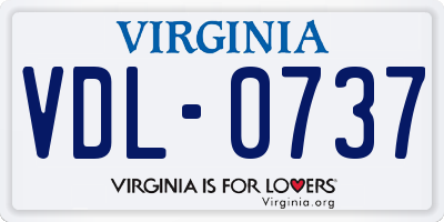 VA license plate VDL0737
