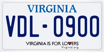 VA license plate VDL0900