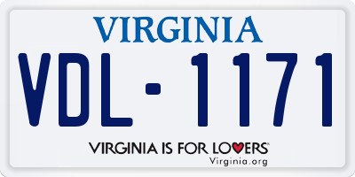 VA license plate VDL1171