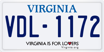 VA license plate VDL1172