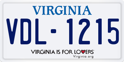 VA license plate VDL1215