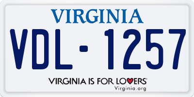 VA license plate VDL1257