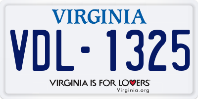 VA license plate VDL1325
