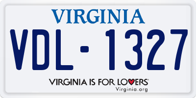 VA license plate VDL1327