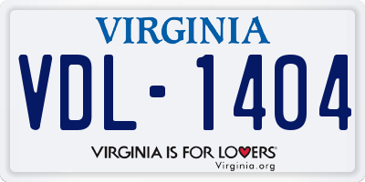 VA license plate VDL1404