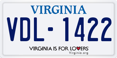 VA license plate VDL1422