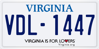 VA license plate VDL1447