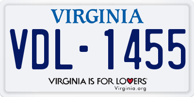 VA license plate VDL1455