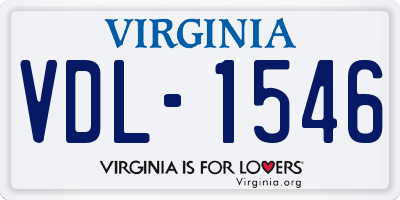 VA license plate VDL1546