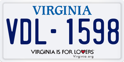 VA license plate VDL1598
