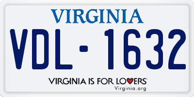 VA license plate VDL1632