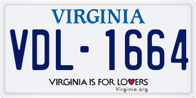 VA license plate VDL1664