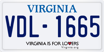 VA license plate VDL1665
