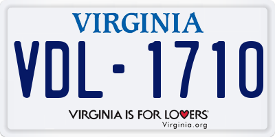 VA license plate VDL1710