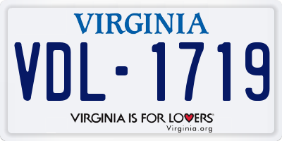 VA license plate VDL1719