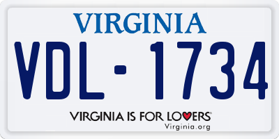 VA license plate VDL1734