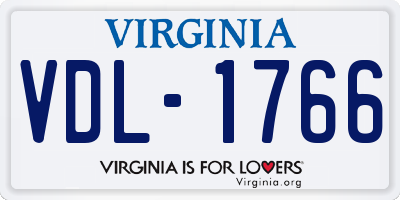 VA license plate VDL1766