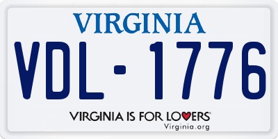 VA license plate VDL1776