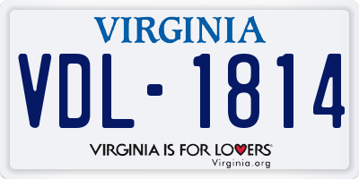 VA license plate VDL1814