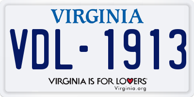 VA license plate VDL1913