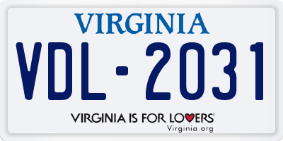 VA license plate VDL2031