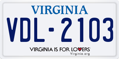 VA license plate VDL2103