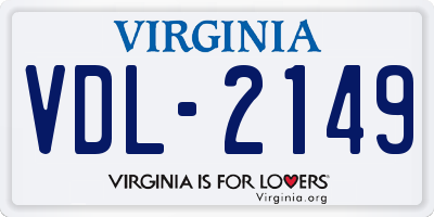 VA license plate VDL2149