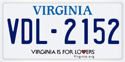 VA license plate VDL2152