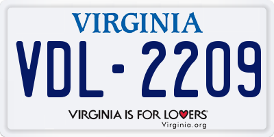 VA license plate VDL2209