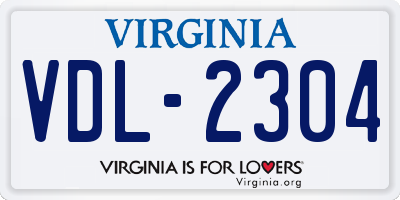 VA license plate VDL2304