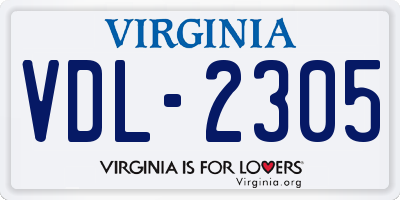 VA license plate VDL2305