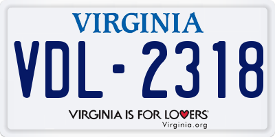 VA license plate VDL2318