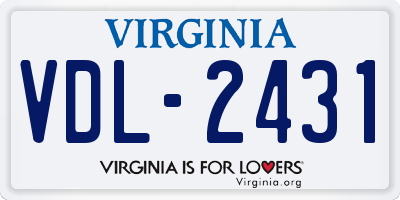 VA license plate VDL2431