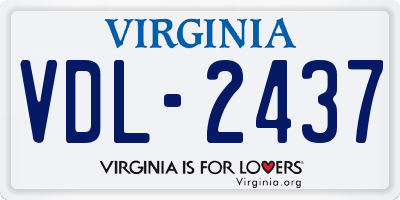 VA license plate VDL2437