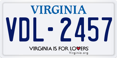 VA license plate VDL2457