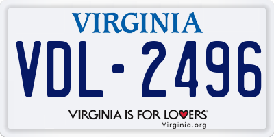 VA license plate VDL2496