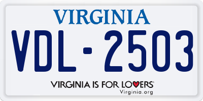 VA license plate VDL2503