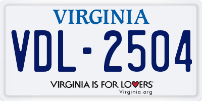 VA license plate VDL2504