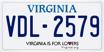 VA license plate VDL2579