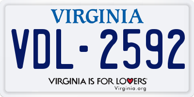 VA license plate VDL2592