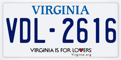 VA license plate VDL2616