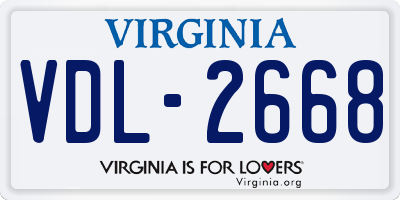 VA license plate VDL2668